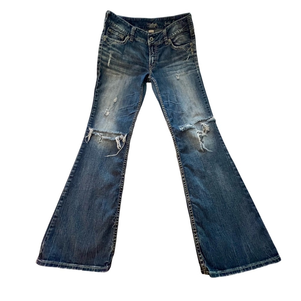 Silver Jeans Suki Surplus Distressed Bootcut Jeans Women’s 31 Length 32”